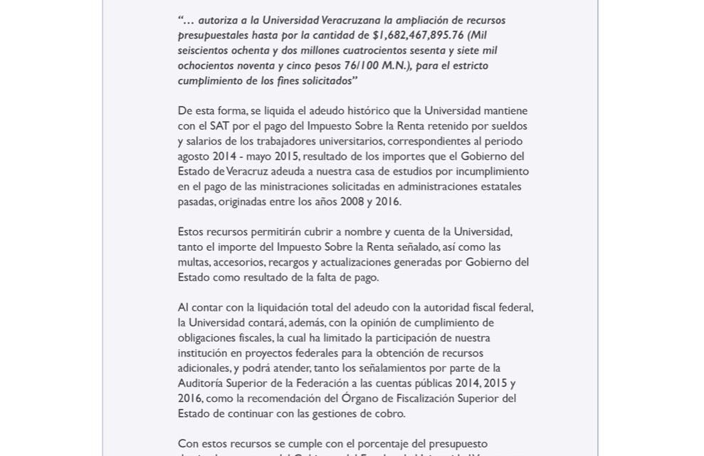 Rectoría reconoce a Diputados de MORENA, por apoyar la ampliación presupuestal de la UV