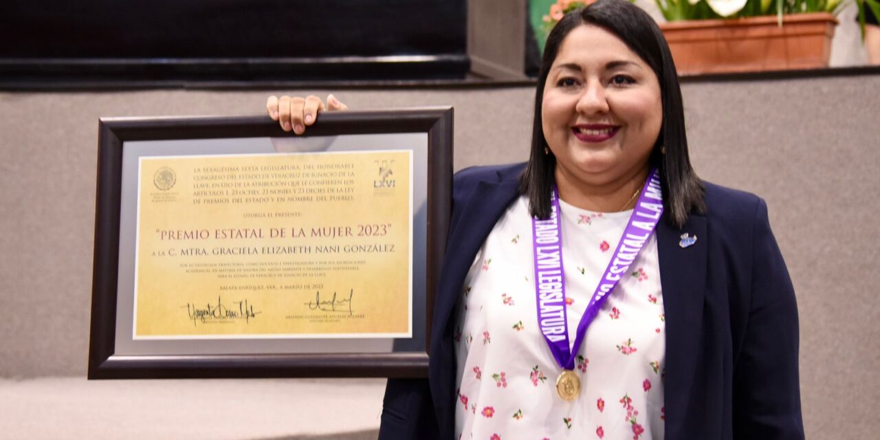 Entrega Congreso a Graciela Nani el Premio Estatal a la Mujer 2023