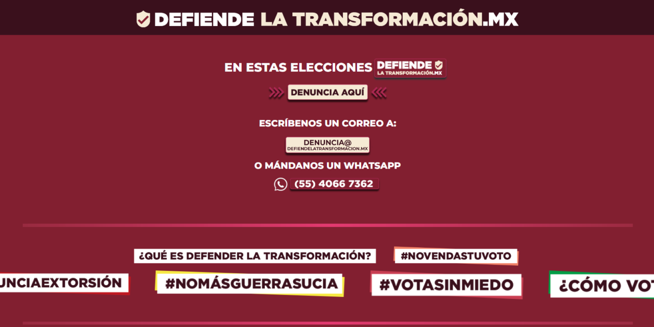 Hoy anunciamos la plataforma “Defiende la Transformación”. Será nuestra estrategia contra la compra del voto y las mapacherías del PRIAN en el país