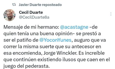 Castagné correrá la misma suerte que Winckler: Duarte