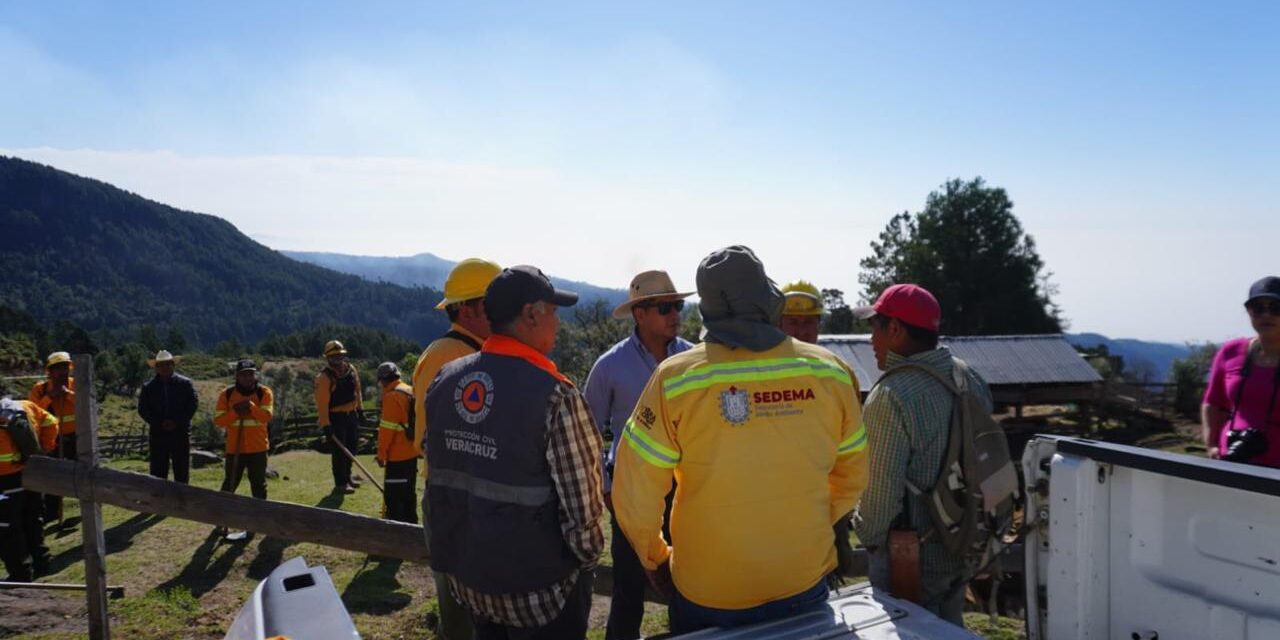 De manera coordinada se atienden incendios en Veracruz