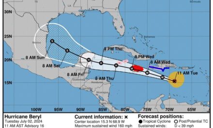 Preparado Veracruz y en ‘Alerta’ ante posible ingreso de ‘Beryl’ hacia el fin de semana