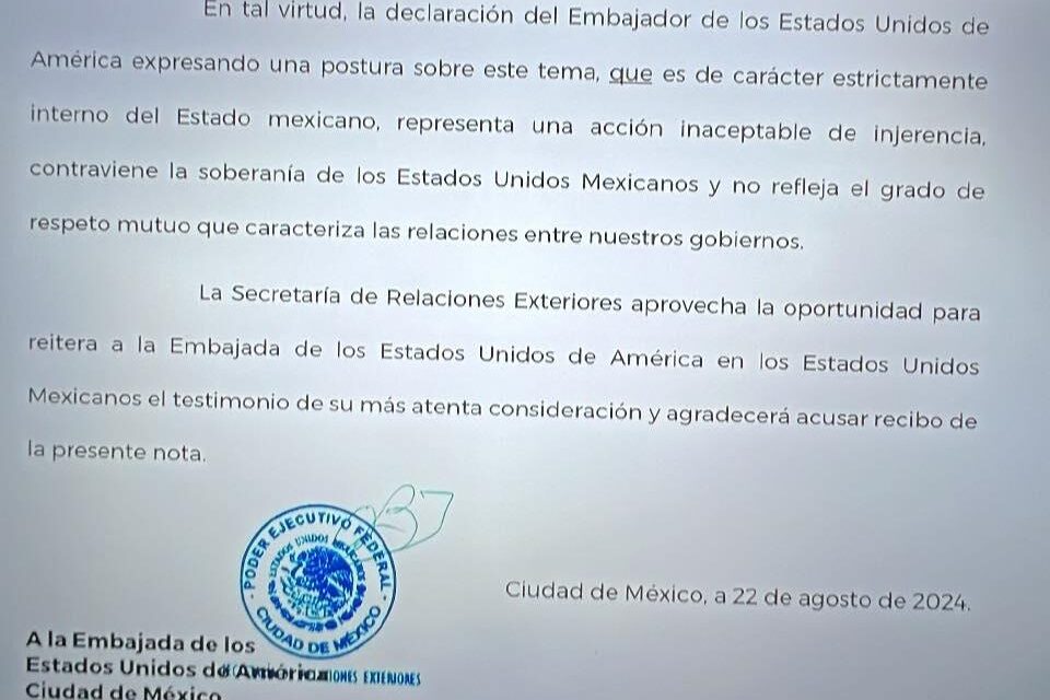 Veracruz reprueba declaraciones del embajador norteamericano sobre reforma al Poder Judicial