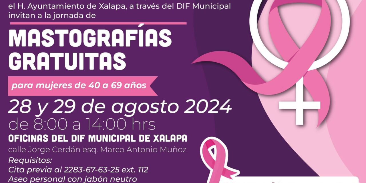 Realiza DIF mastografías gratuitas en Xalapa en los próximos días