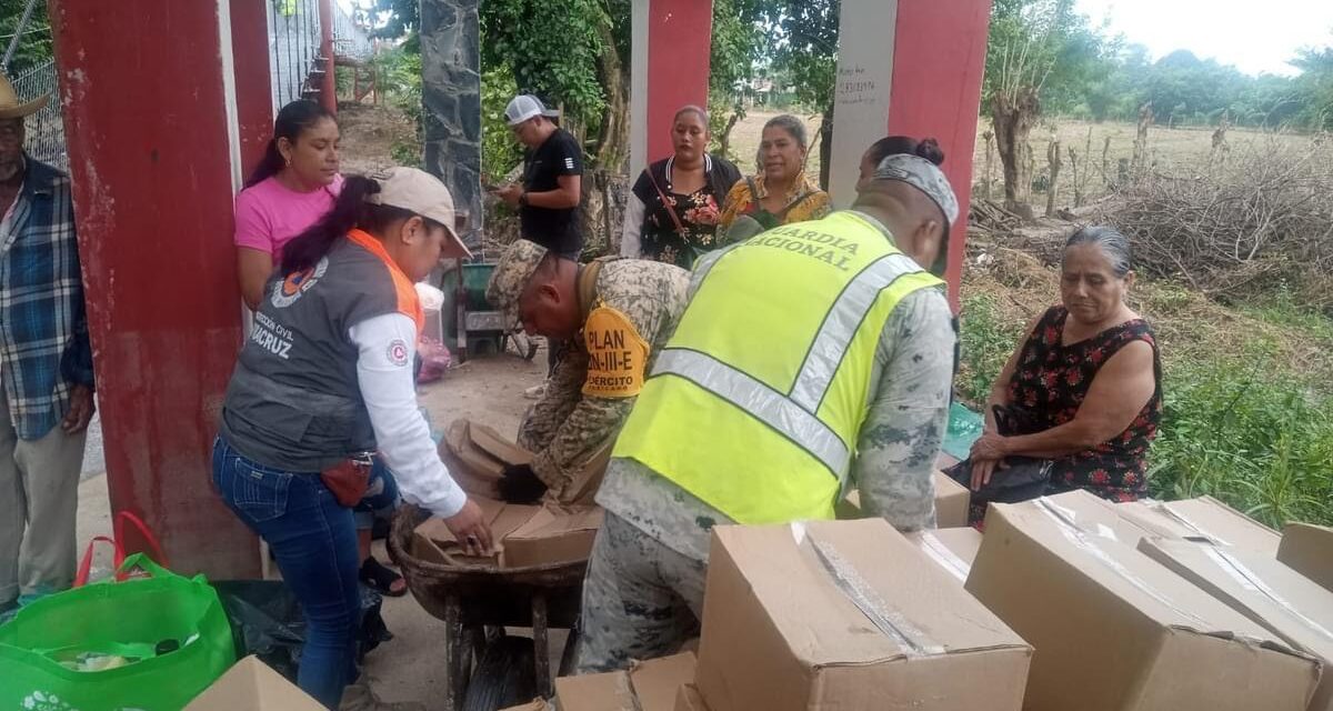 Puesto de Comando Ampliado de Tlacotalpan continúa distribución de insumos en cuenca del río Papaloapan