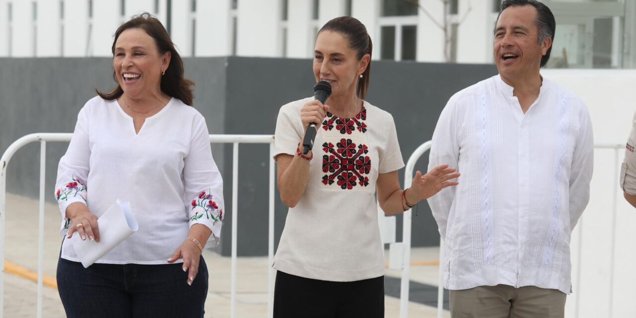 ACOMPAÑA ROCÍO NAHLE A CLAUDIA SHEINBAUM A GIRA PRESIDENCIAL EN VERACRUZ