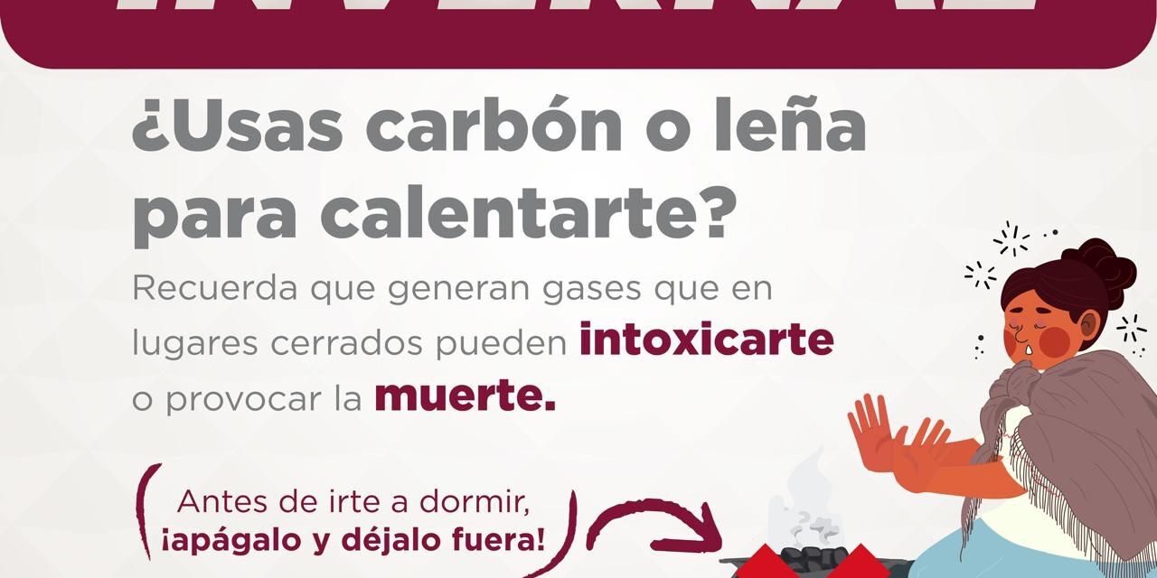 Exhorta Protección Civil a prevenir intoxicación por monóxido de carbono