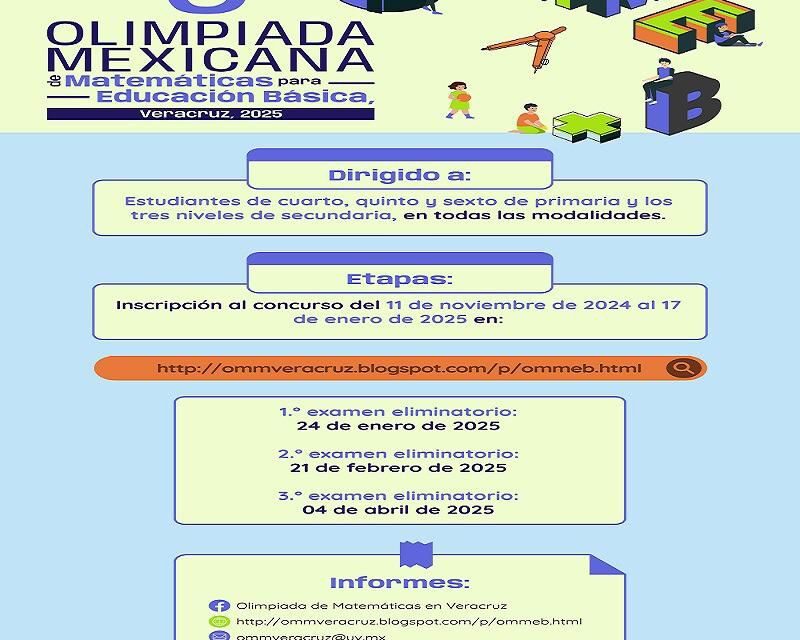 Participa en la Olimpiada de Matemáticas para Educación Básica