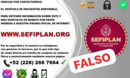 No te dejes engañar, Sefiplan alerta sobre fraude de supuestos remates vehículares