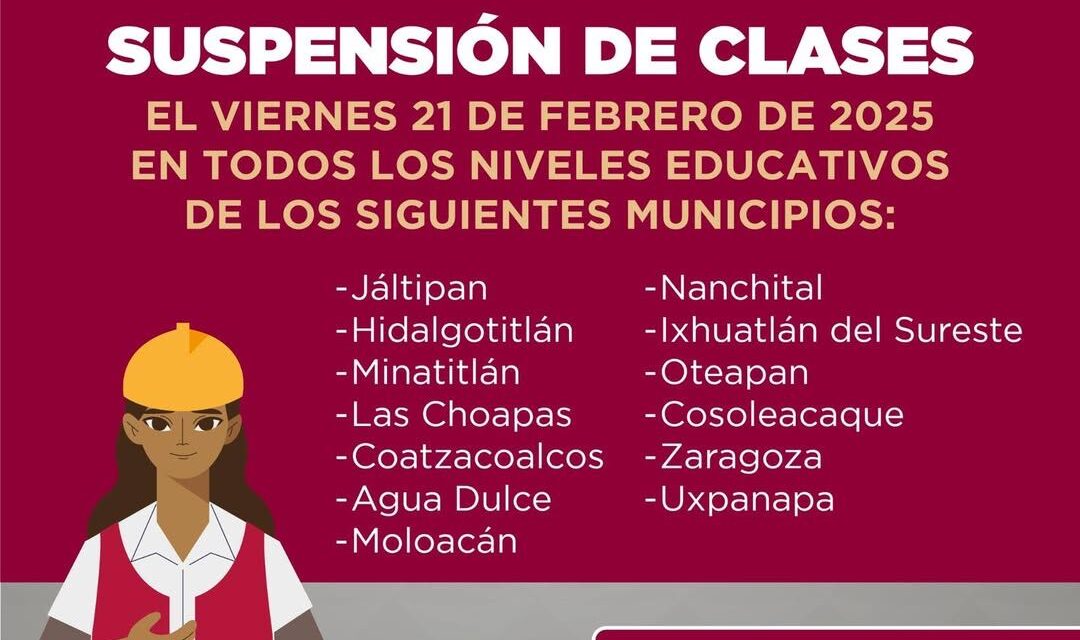 Suspenden clases este viernes por Frente Frío en 13 municipios del sur