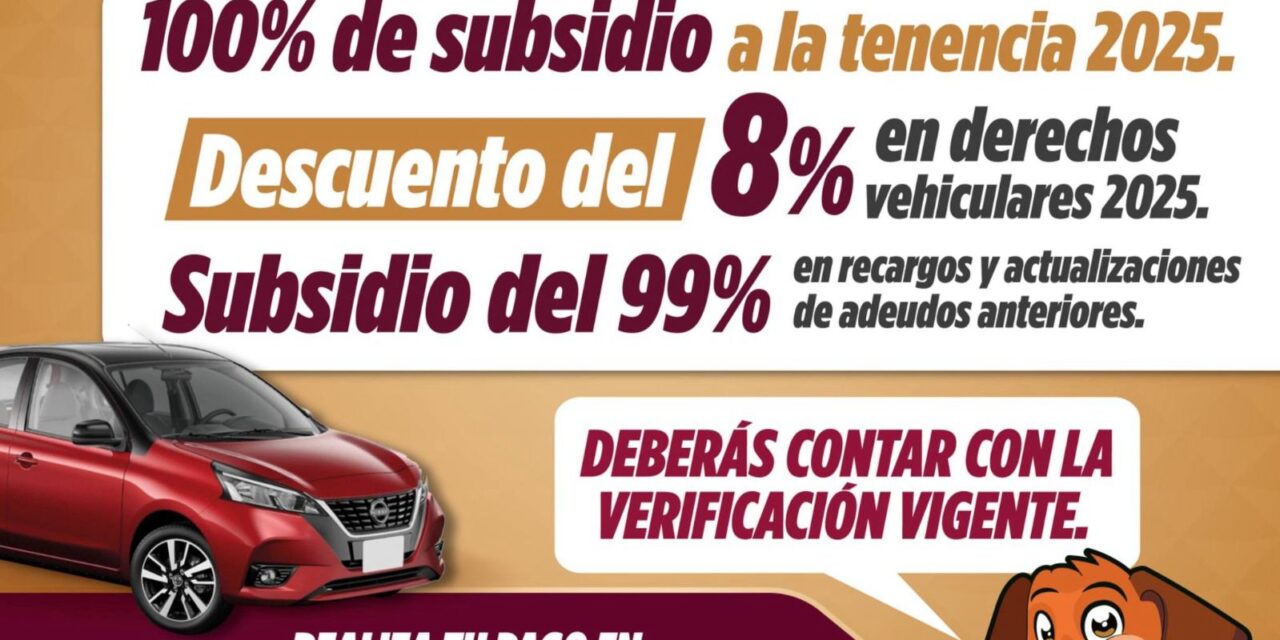 Aprovecha los últimos cinco días de descuento en pago de derechos vehiculares